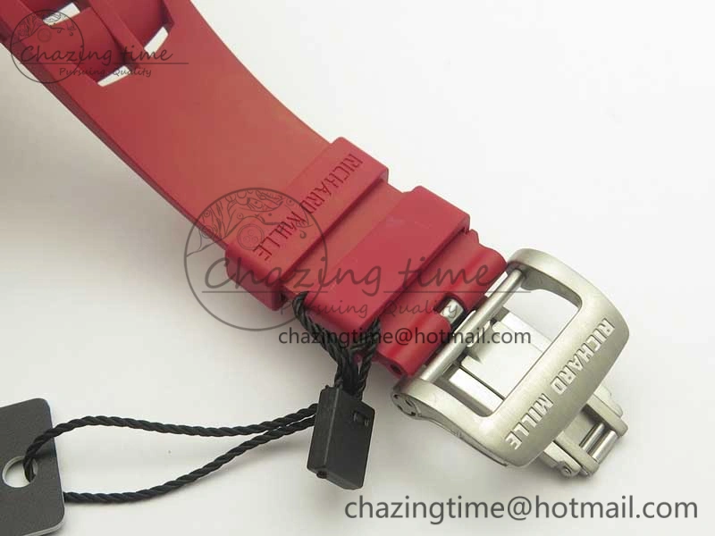 RM11-03 SS KVF 1:1 Best Edition Crystal Skeleton Dial on Racing Rubber Strap A7750
