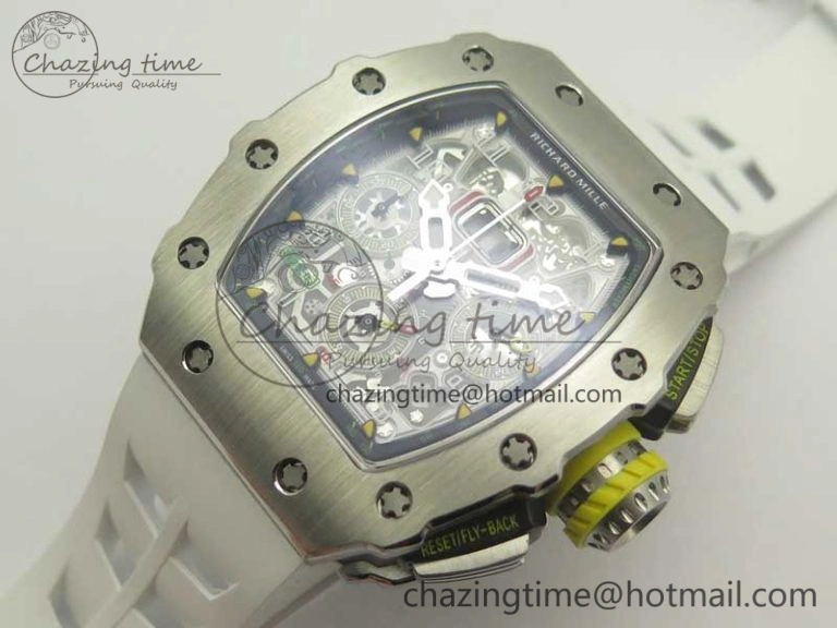 RM11-03 SS KVF 1:1 Best Edition Crystal Skeleton Dial on Racing Rubber Strap A7750