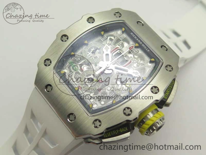 RM11-03 SS KVF 1:1 Best Edition Crystal Skeleton Dial on Racing Rubber Strap A7750