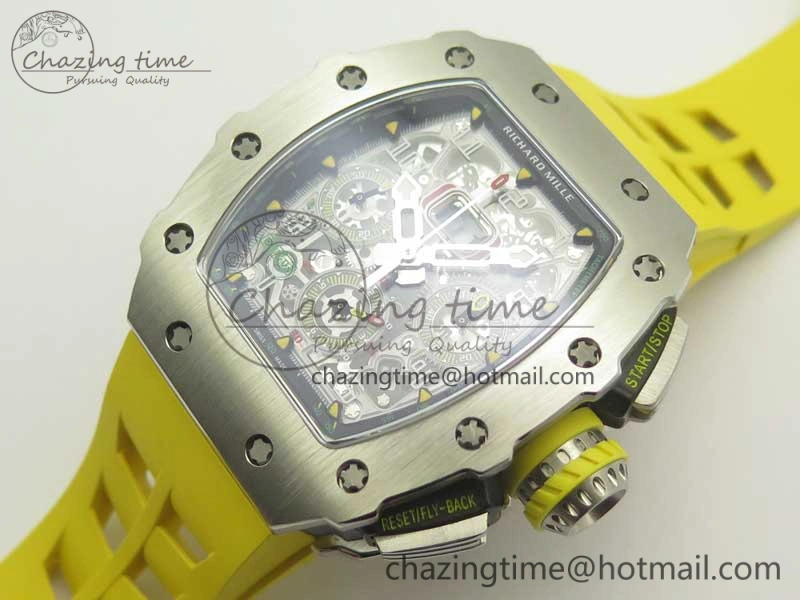 RM11-03 SS KVF 1:1 Best Edition Crystal Skeleton Dial on Racing Rubber Strap A7750