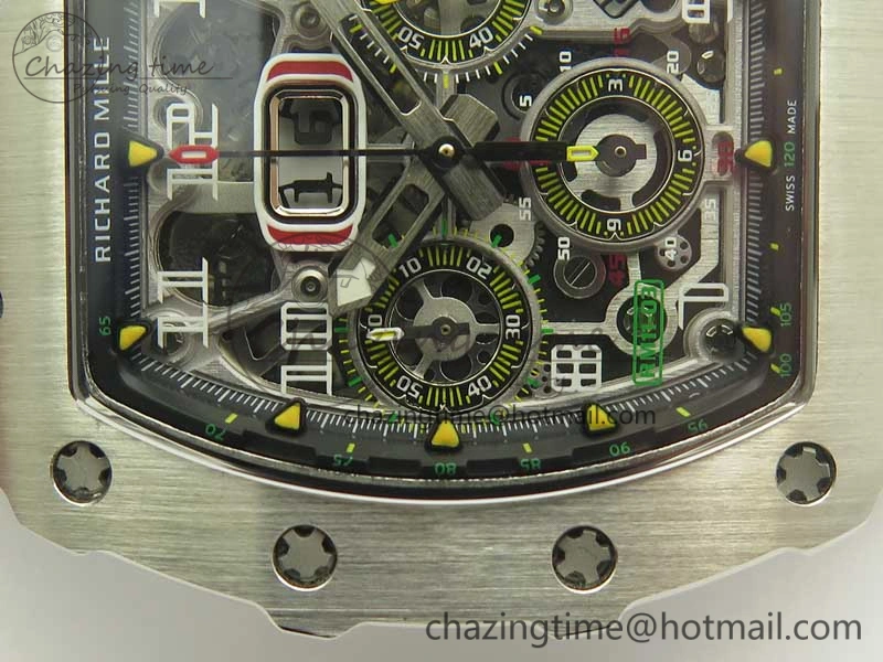 RM11-03 SS KVF 1:1 Best Edition Crystal Skeleton Dial on Racing Rubber Strap A7750
