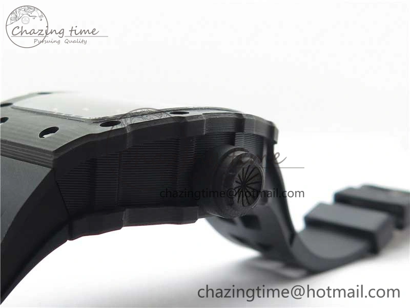 RM12 Real Tourbillon KVF Best Edition Skeleton Dial on Black Rubber Strap