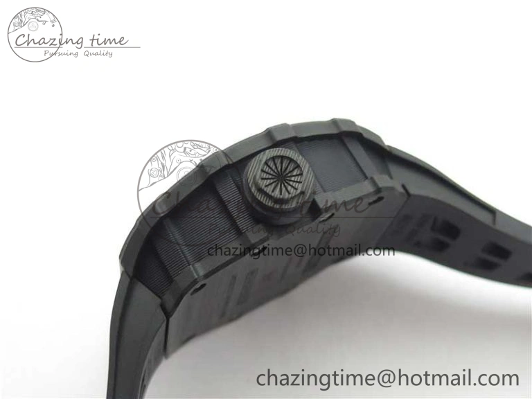 RM12 Real Tourbillon KVF Best Edition Skeleton Dial on Black Rubber Strap