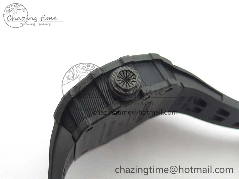 RM12 Real Tourbillon KVF Best Edition Skeleton Dial on Black Rubber Strap