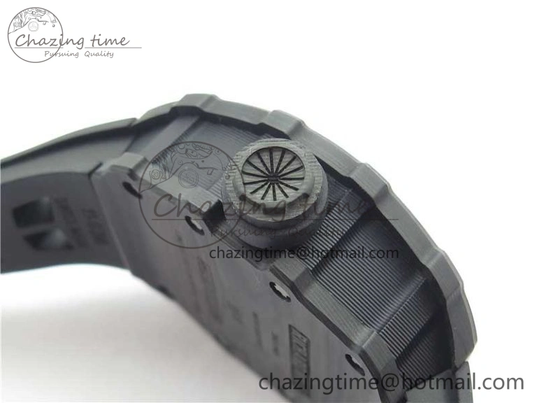 RM12 Real Tourbillon KVF Best Edition Skeleton Dial on Black Rubber Strap