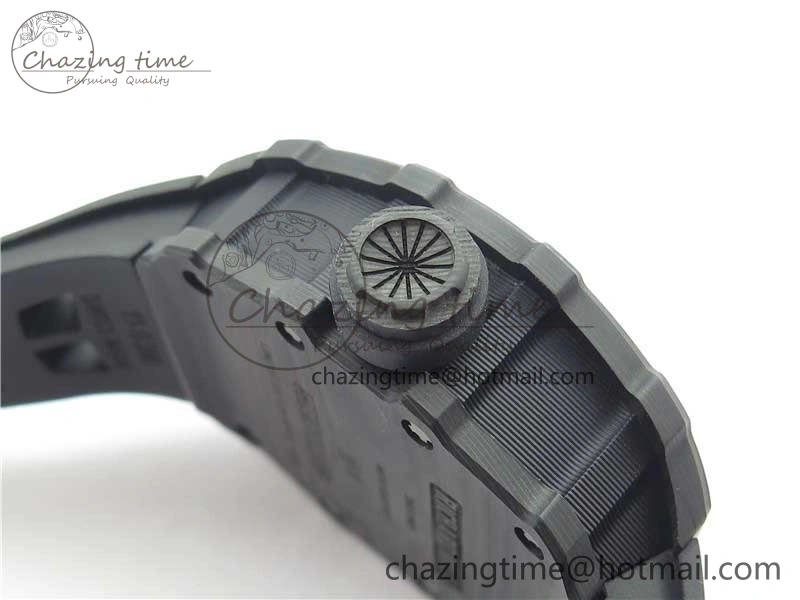 RM12 Real Tourbillon KVF Best Edition Skeleton Dial on Black Rubber Strap