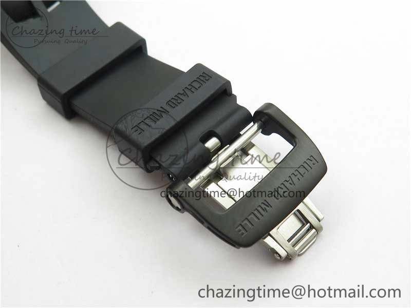 RM12 Real Tourbillon KVF Best Edition Skeleton Dial on Black Rubber Strap