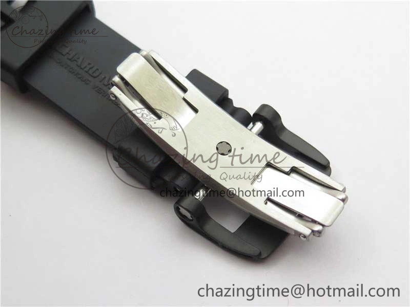 RM12 Real Tourbillon KVF Best Edition Skeleton Dial on Black Rubber Strap