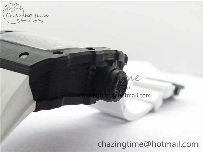 RM12 Real Tourbillon KVF Best Edition Skeleton Dial on White Rubber Strap
