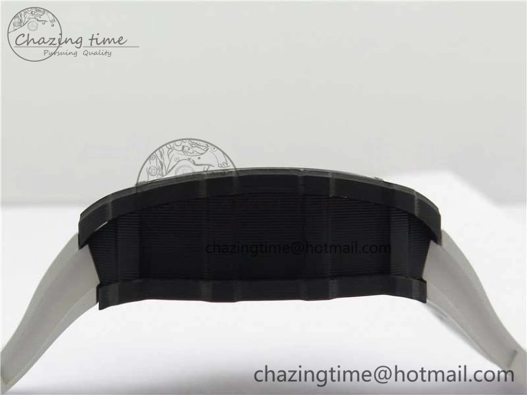 RM12 Real Tourbillon KVF Best Edition Skeleton Dial on White Rubber Strap