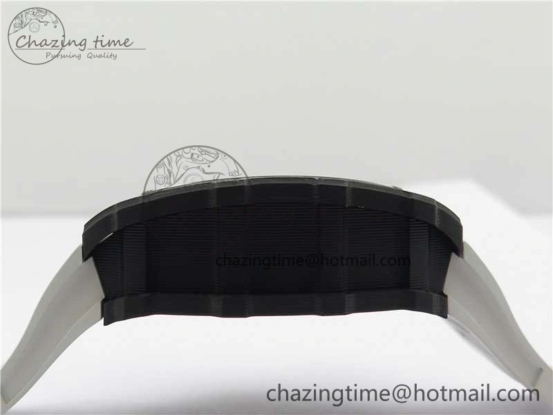 RM12 Real Tourbillon KVF Best Edition Skeleton Dial on White Rubber Strap