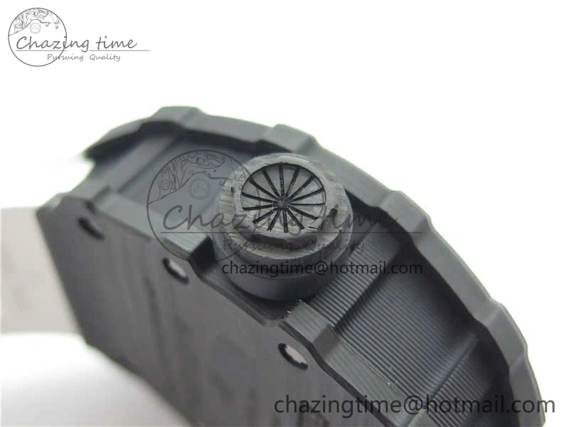RM12 Real Tourbillon KVF Best Edition Skeleton Dial on White Rubber Strap