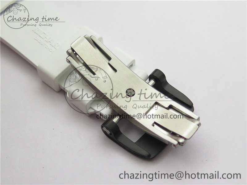 RM12 Real Tourbillon KVF Best Edition Skeleton Dial on White Rubber Strap