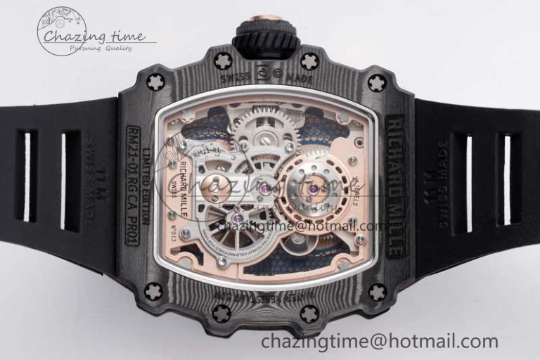 RM21-01 RG Tourbillon RMF Best Edition Skeleton Dial on Black Rubber Strap
