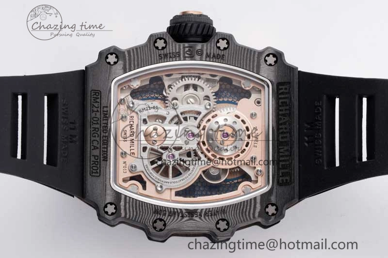RM21-01 RG Tourbillon RMF Best Edition Skeleton Dial on Black Rubber Strap