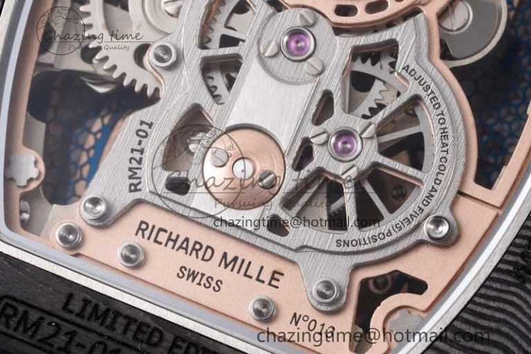 RM21-01 RG Tourbillon RMF Best Edition Skeleton Dial on Black Rubber Strap