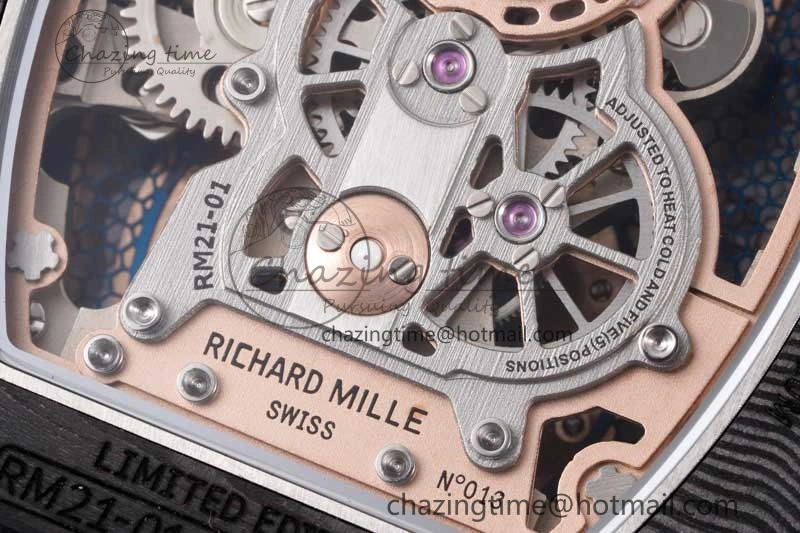 RM21-01 RG Tourbillon RMF Best Edition Skeleton Dial on Black Rubber Strap