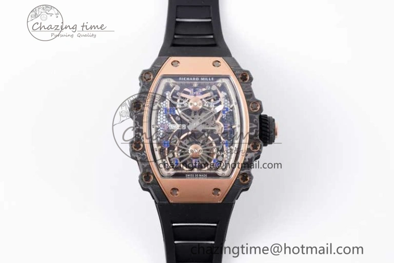 RM21-01 RG Tourbillon RMF Best Edition Skeleton Dial on Black Rubber Strap
