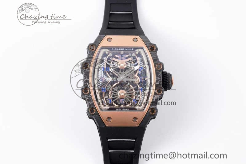 RM21-01 RG Tourbillon RMF Best Edition Skeleton Dial on Black Rubber Strap
