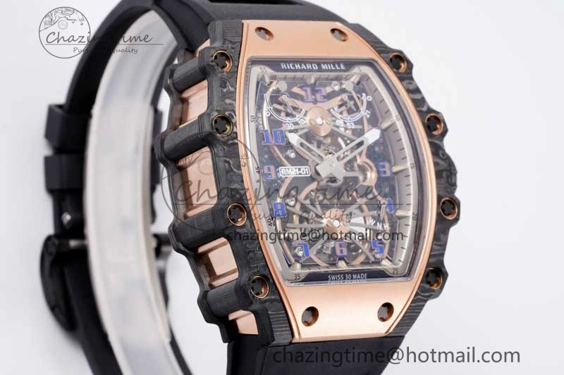 RM21-01 RG Tourbillon RMF Best Edition Skeleton Dial on Black Rubber Strap