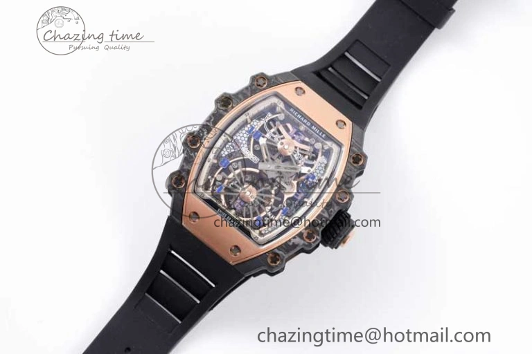RM21-01 RG Tourbillon RMF Best Edition Skeleton Dial on Black Rubber Strap