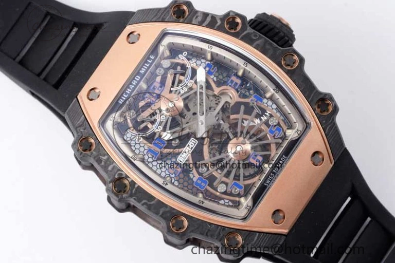 RM21-01 RG Tourbillon RMF Best Edition Skeleton Dial on Black Rubber Strap