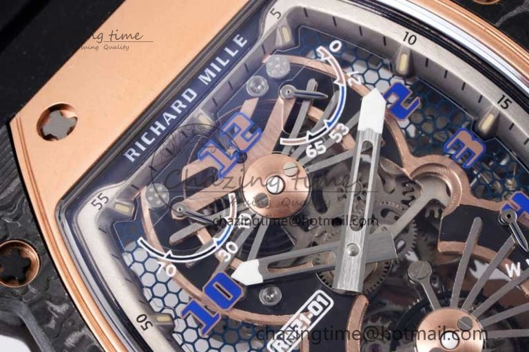 RM21-01 RG Tourbillon RMF Best Edition Skeleton Dial on Black Rubber Strap