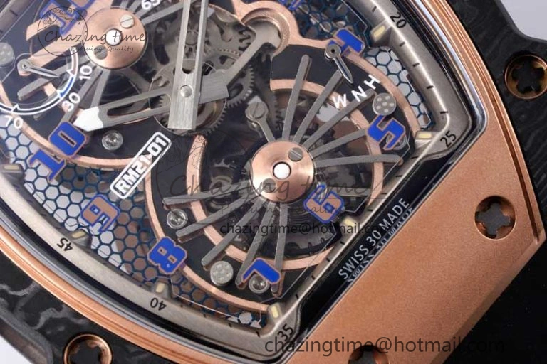 RM21-01 RG Tourbillon RMF Best Edition Skeleton Dial on Black Rubber Strap