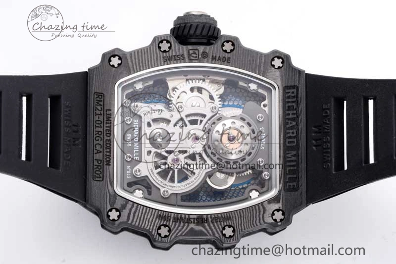 RM21-01 SS Tourbillon RMF Best Edition Skeleton Dial on Black Rubber Strap