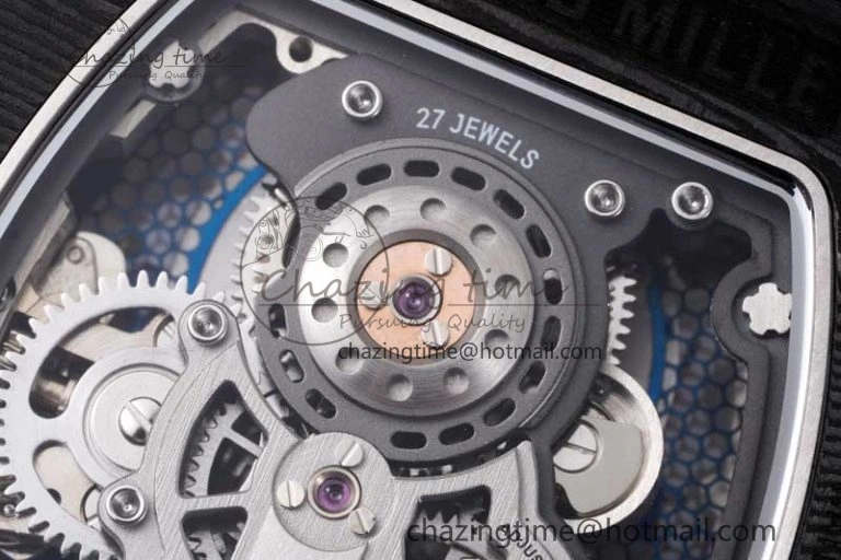 RM21-01 SS Tourbillon RMF Best Edition Skeleton Dial on Black Rubber Strap