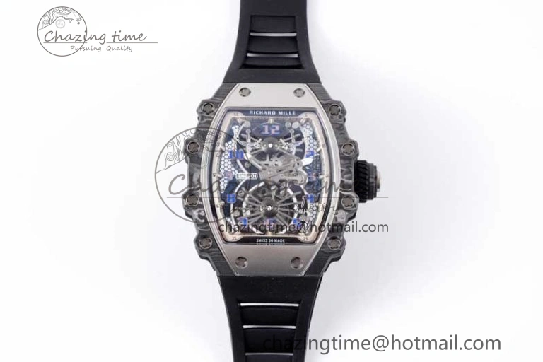 RM21-01 SS Tourbillon RMF Best Edition Skeleton Dial on Black Rubber Strap