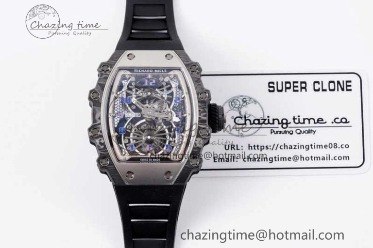RM21-01 SS Tourbillon RMF Best Edition Skeleton Dial on Black Rubber Strap