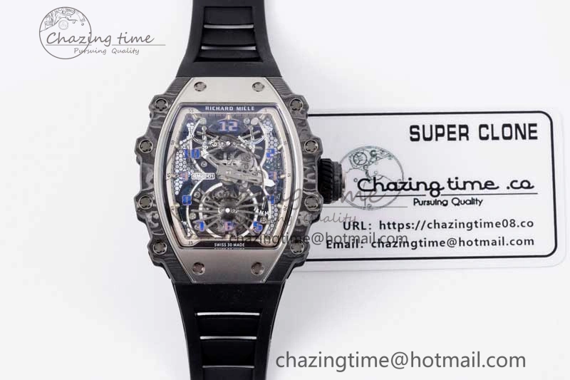 RM21-01 SS Tourbillon RMF Best Edition Skeleton Dial on Black Rubber Strap