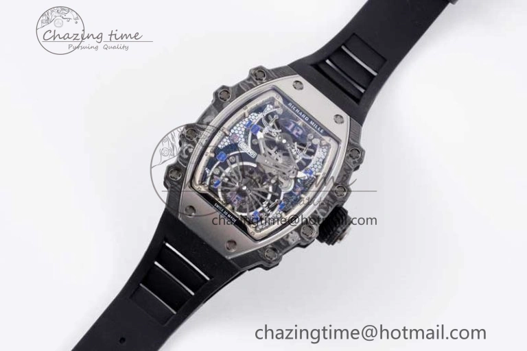 RM21-01 SS Tourbillon RMF Best Edition Skeleton Dial on Black Rubber Strap