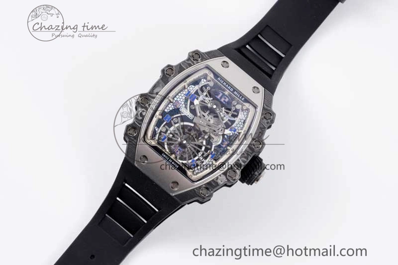 RM21-01 SS Tourbillon RMF Best Edition Skeleton Dial on Black Rubber Strap