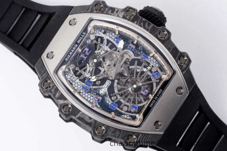 RM21-01 SS Tourbillon RMF Best Edition Skeleton Dial on Black Rubber Strap