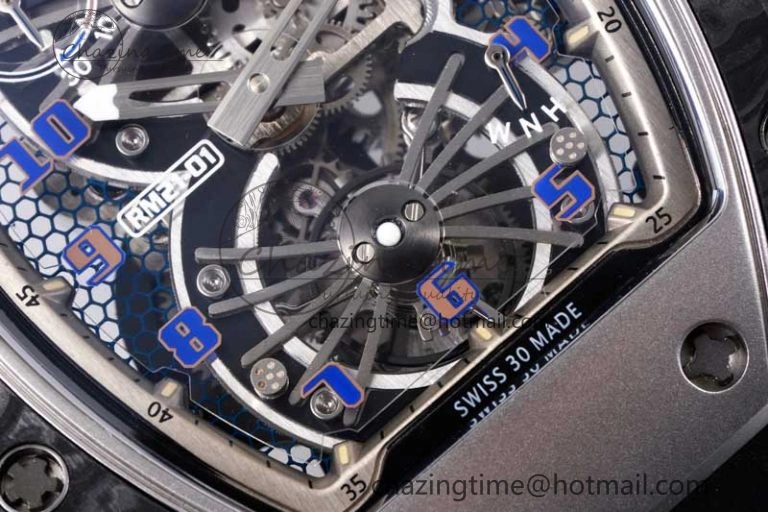 RM21-01 SS Tourbillon RMF Best Edition Skeleton Dial on Black Rubber Strap