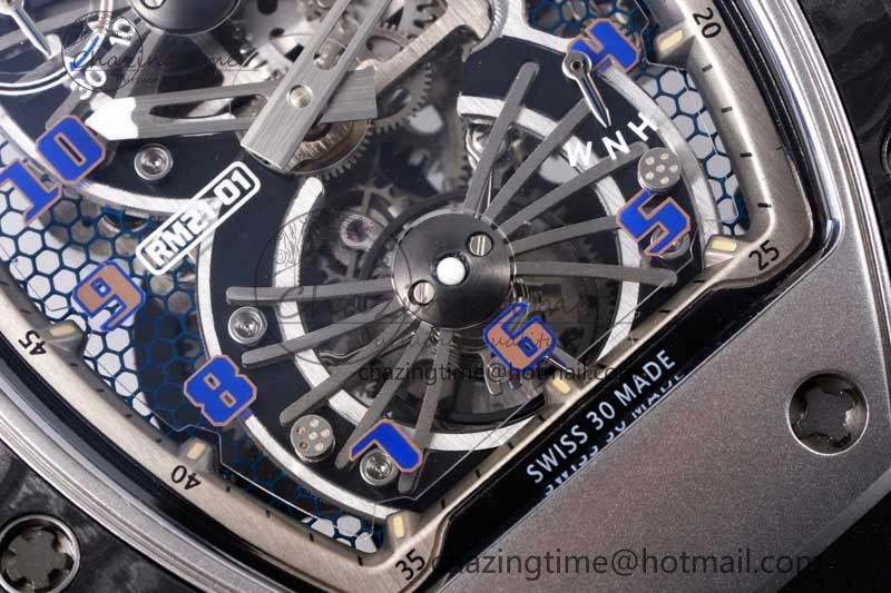 RM21-01 SS Tourbillon RMF Best Edition Skeleton Dial on Black Rubber Strap