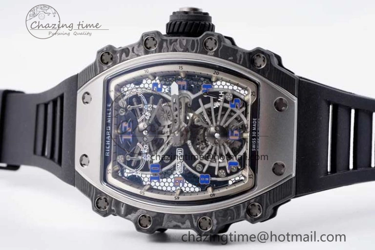 RM21-01 SS Tourbillon RMF Best Edition Skeleton Dial on Black Rubber Strap