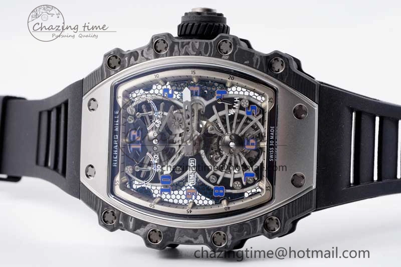 RM21-01 SS Tourbillon RMF Best Edition Skeleton Dial on Black Rubber Strap