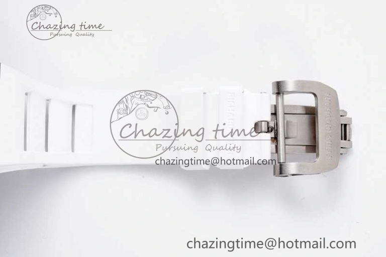 RM21-01 SS Tourbillon RMF Best Edition Skeleton Dial on White Rubber Strap