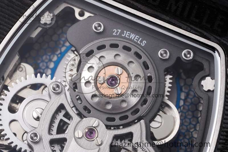 RM21-01 SS Tourbillon RMF Best Edition Skeleton Dial on White Rubber Strap