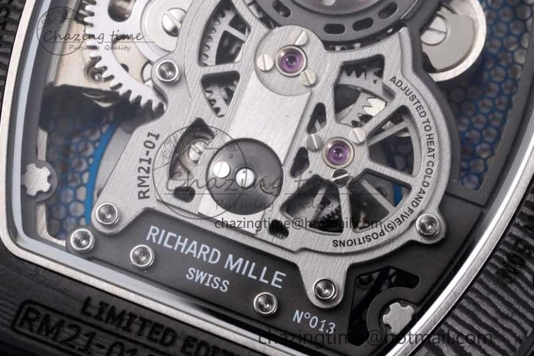 RM21-01 SS Tourbillon RMF Best Edition Skeleton Dial on White Rubber Strap