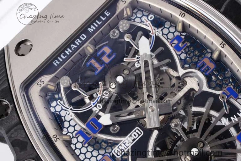 RM21-01 SS Tourbillon RMF Best Edition Skeleton Dial on White Rubber Strap