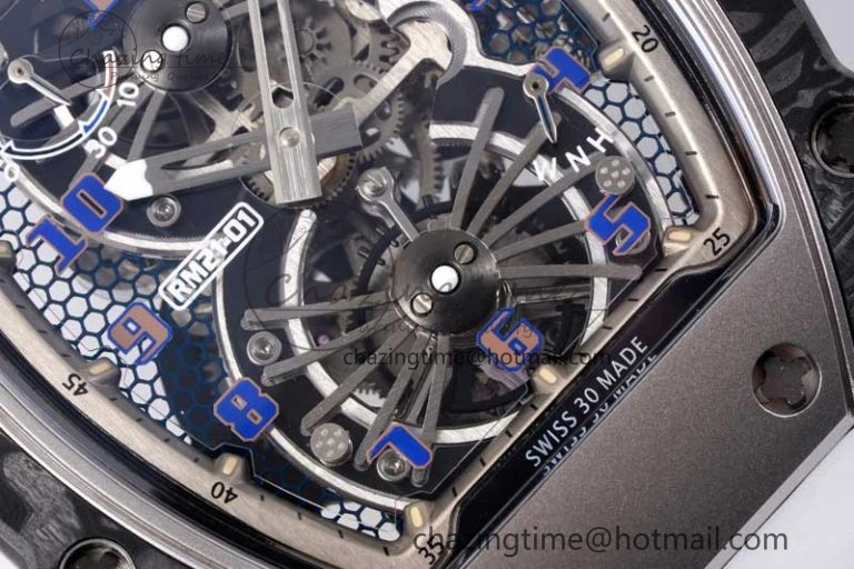 RM21-01 SS Tourbillon RMF Best Edition Skeleton Dial on White Rubber Strap