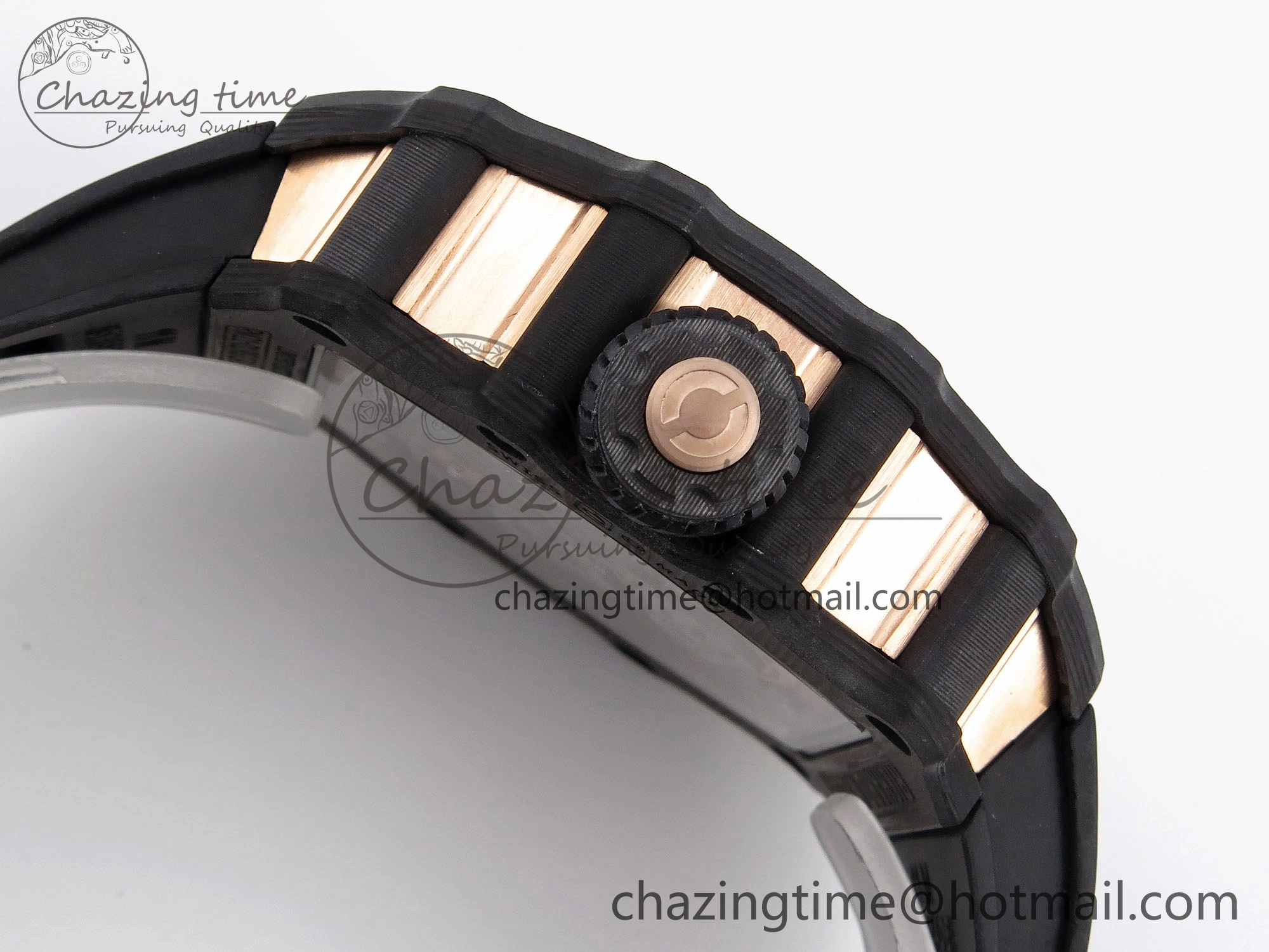 RM21-01 Tourbillon NTPT RMF Best Edition RG Bezel Skeleton Dial on Black Rubber Strap