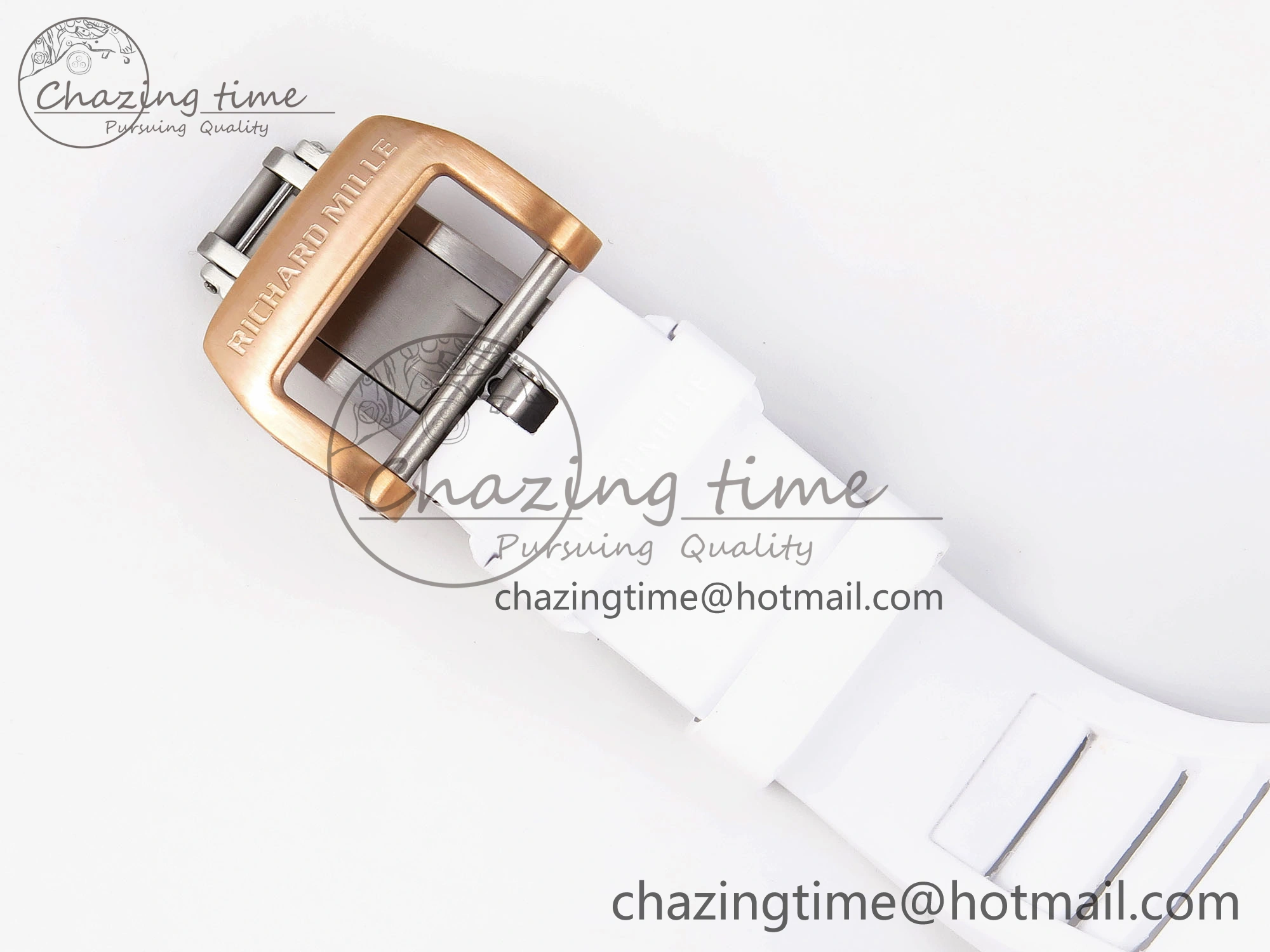 RM21-01 Tourbillon NTPT RMF Best Edition RG Bezel Skeleton Dial on White Rubber Strap