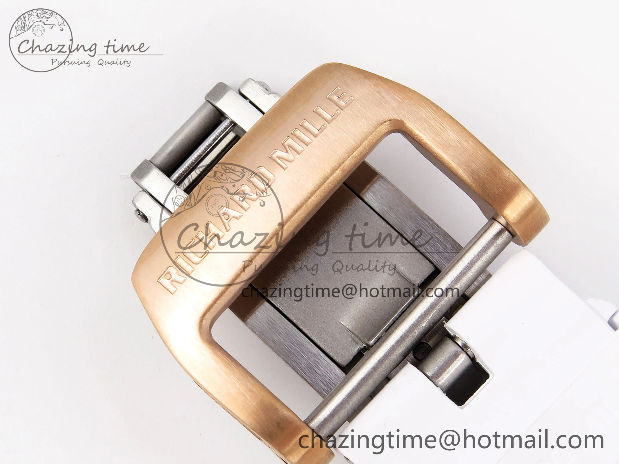 RM21-01 Tourbillon NTPT RMF Best Edition RG Bezel Skeleton Dial on White Rubber Strap