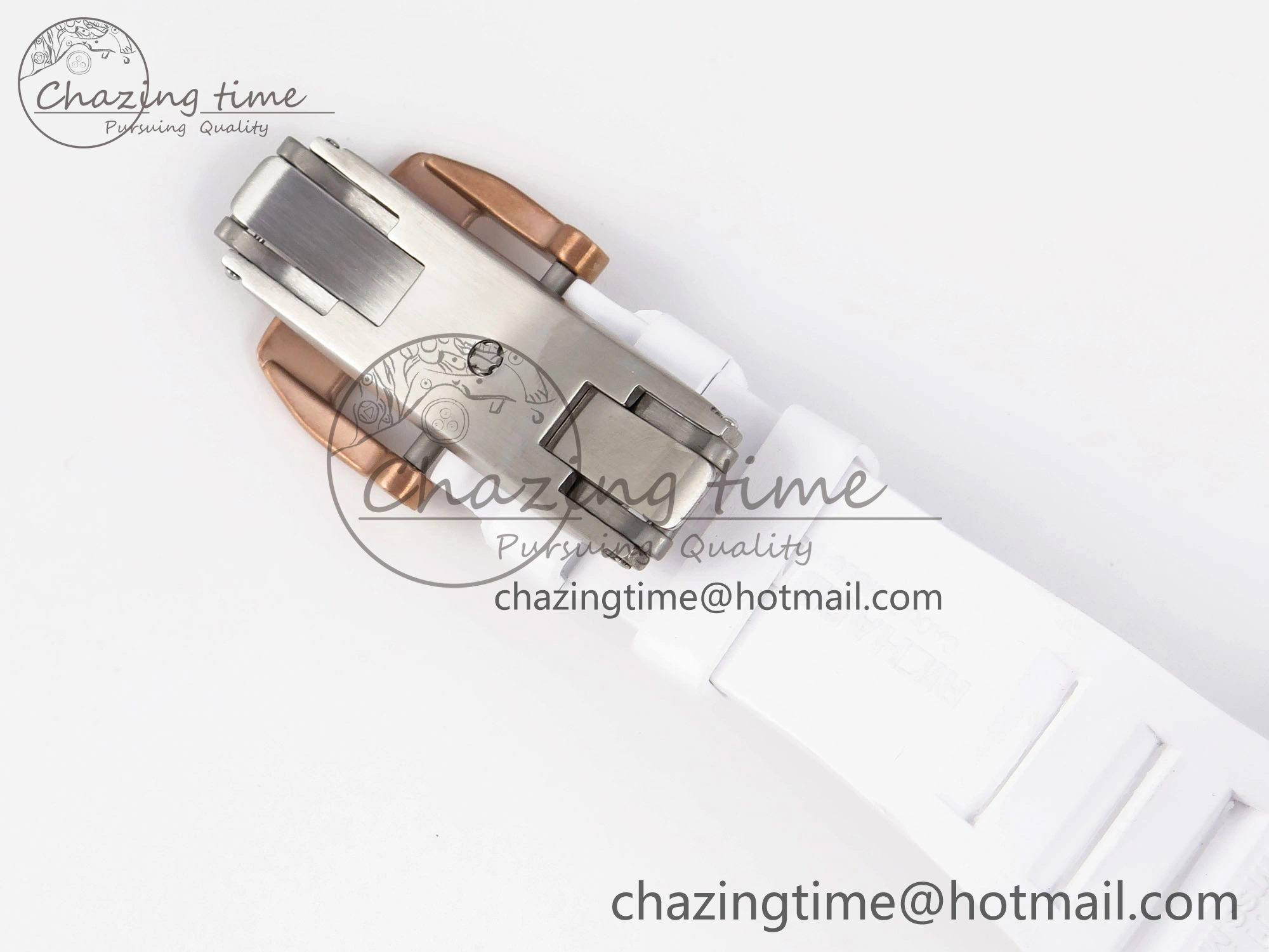 RM21-01 Tourbillon NTPT RMF Best Edition RG Bezel Skeleton Dial on White Rubber Strap