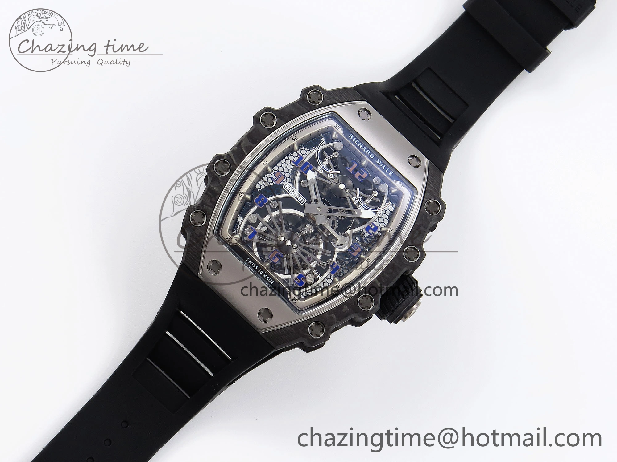 RM21-01 Tourbillon NTPT RMF Best Edition Skeleton Dial on Black Rubber Strap